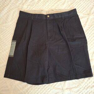 Vintage Bill Blass 36 Pleated Front Chino Relaxed Shorts Navy‎ Blue Shorts NWT